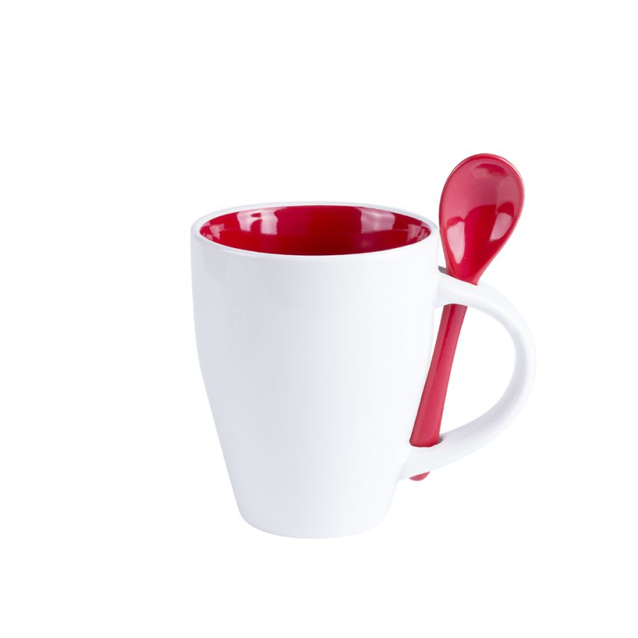 Tasse intérieur coloré avec cuillère assortie 350ml "Vexira"