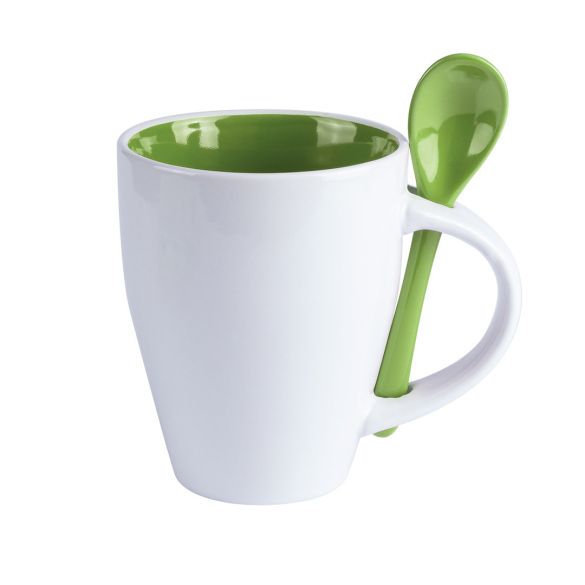 Tasse intérieur coloré avec cuillère assortie 350ml "Vexira"