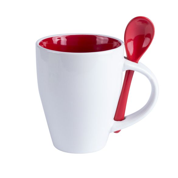 Tasse intérieur coloré avec cuillère assortie 350ml "Vexira"
