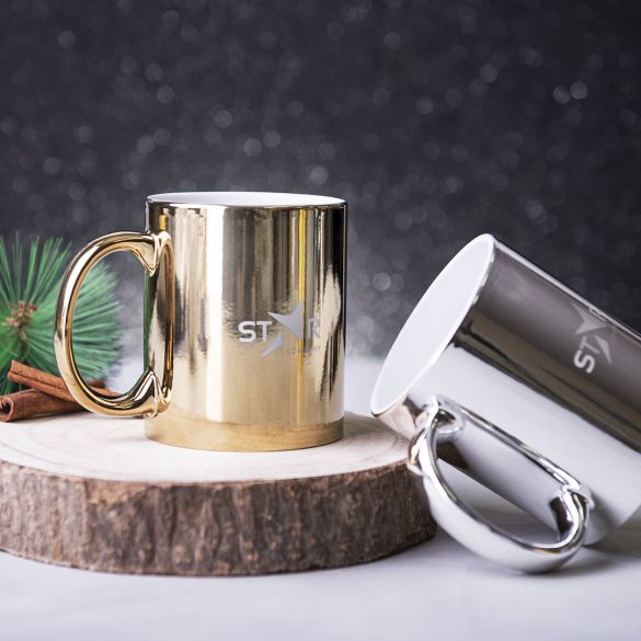 Mug céramique avec finition métal 350ml "Brossar"
