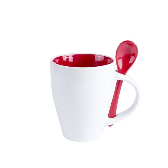 Tasse intérieur coloré avec cuillère assortie 350ml "Vexira"