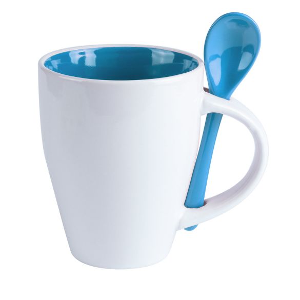 Tasse intérieur coloré avec cuillère assortie 350ml "Vexira"