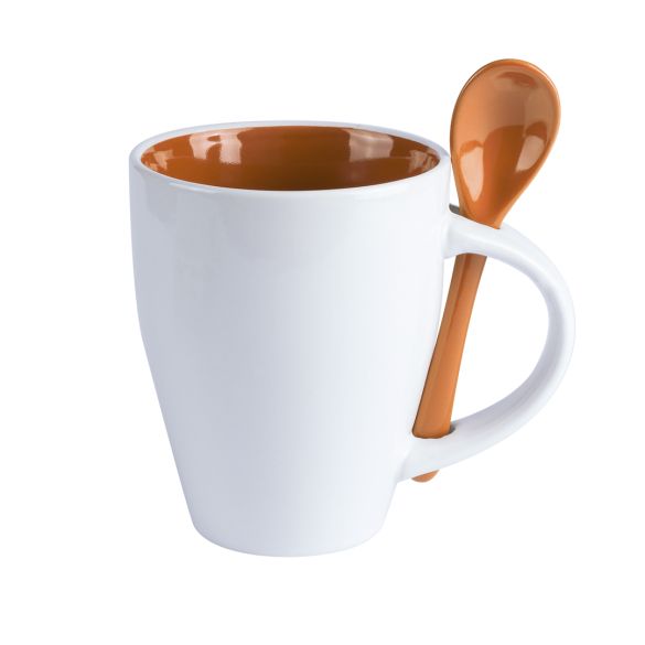 Tasse intérieur coloré avec cuillère assortie 350ml "Vexira"