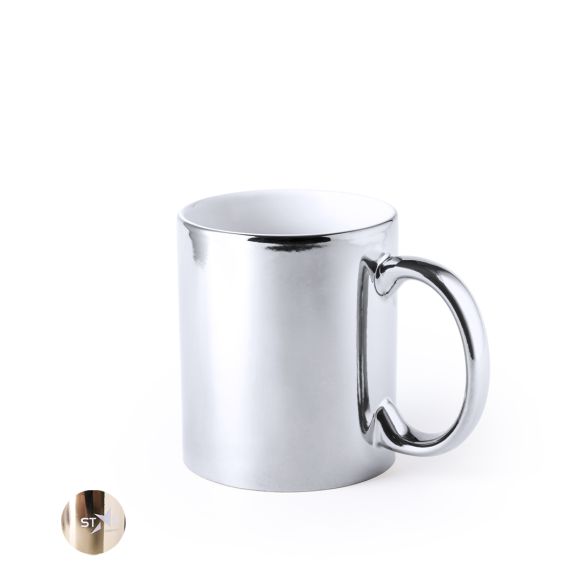 Mug céramique avec finition métal 350ml "Brossar"