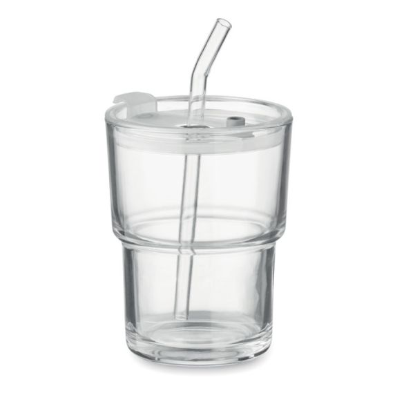 Gobelet verre et paille 400ml "Vixlane"