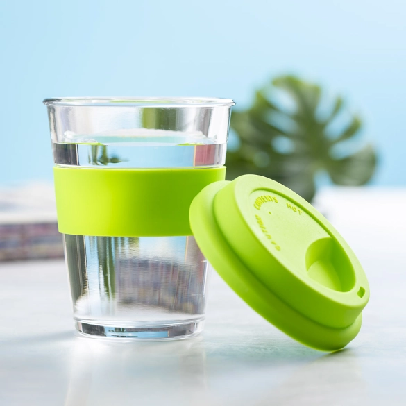 Gobelet en verre couvercle silicone 350ml "Mura"