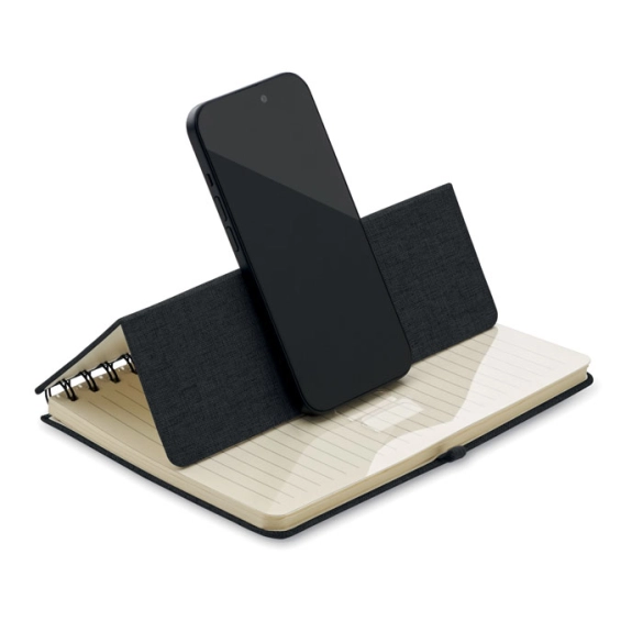 Carnet A5 à spirale et support téléphone "Stalion"