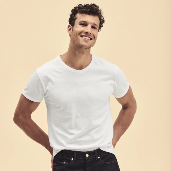 T-Shirt Adulte Blanc Iconic V-Neck