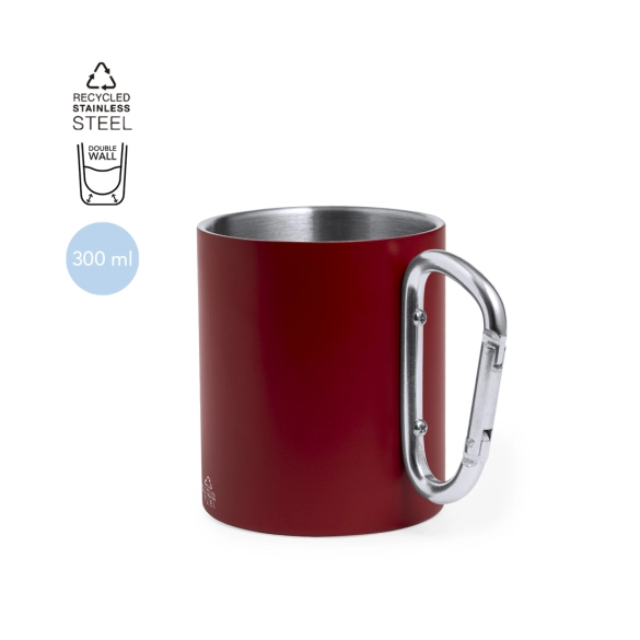 Tasse inox recyclé anse mousqueton 300ml "Trona"