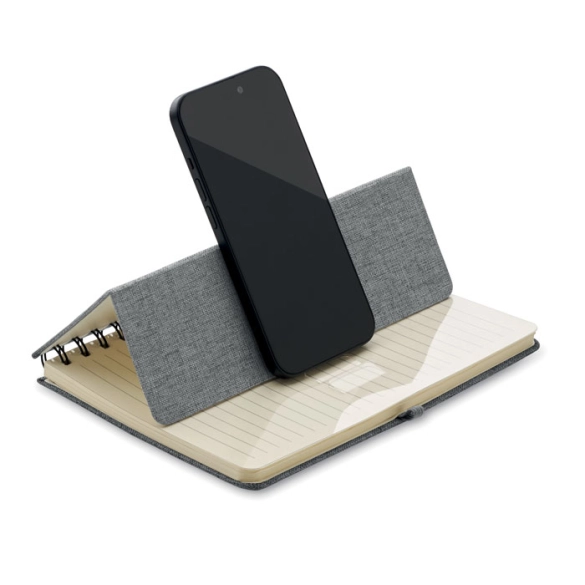 Carnet A5 à spirale et support téléphone "Stalion"
