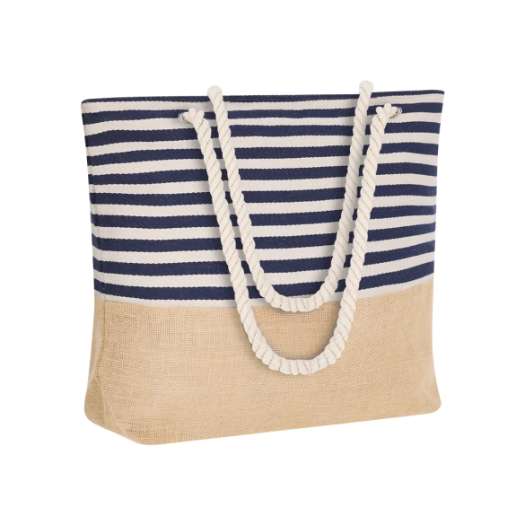 Sac de plage à rayures marines et blanches "Vinitop"