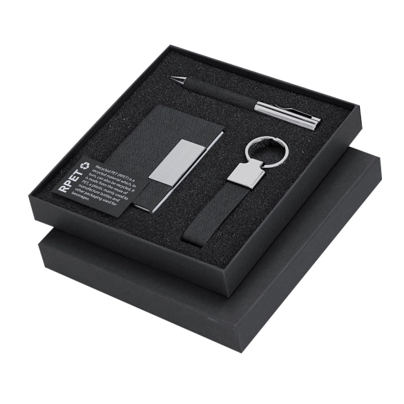 Coffret stylo, porte-clés, porte-cartes "Ubah"