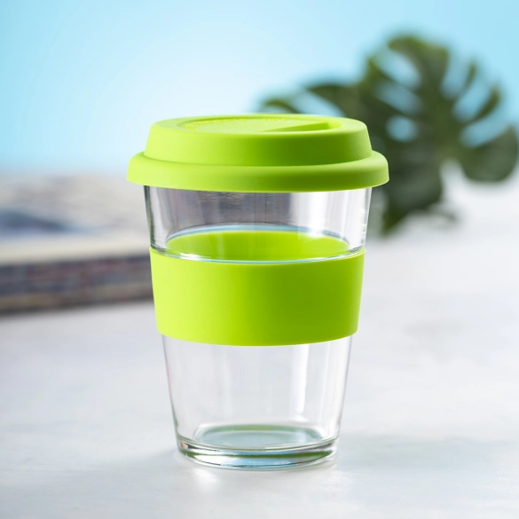 Gobelet en verre couvercle silicone 350ml "Mura"