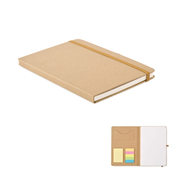 Carnet A5 papier recyclé avec bloc post-it "Mayden"