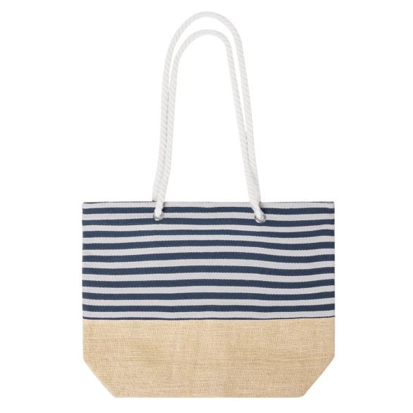 Sac de plage à rayures marines et blanches "Vinitop"
