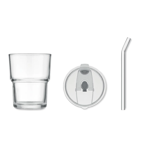 Gobelet verre et paille 400ml "Vixlane"