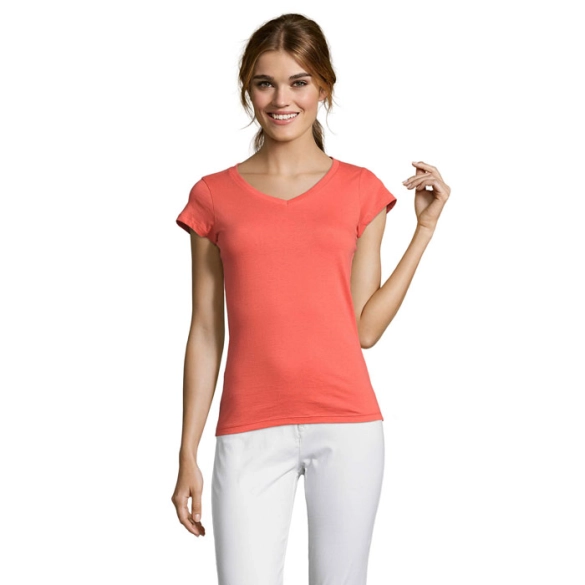 T-shirt femme col en v 150gr "Louise"