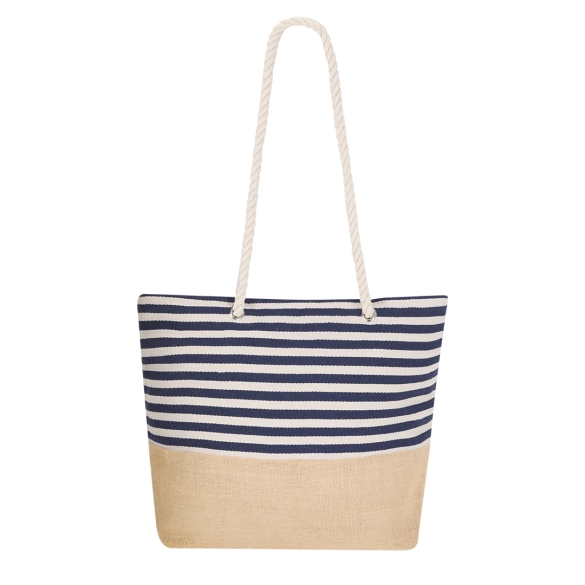 Sac de plage à rayures marines et blanches "Vinitop"