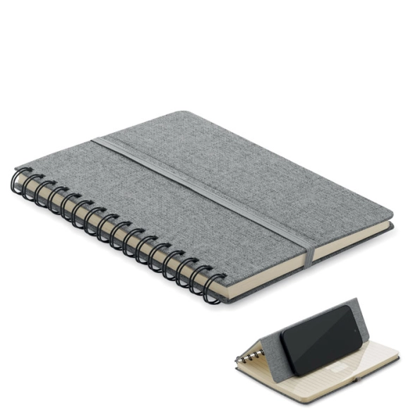 Carnet A5 à spirale et support téléphone "Stalion"