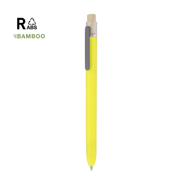Stylo plastique recyclé et bouton bambou "Clasmen"