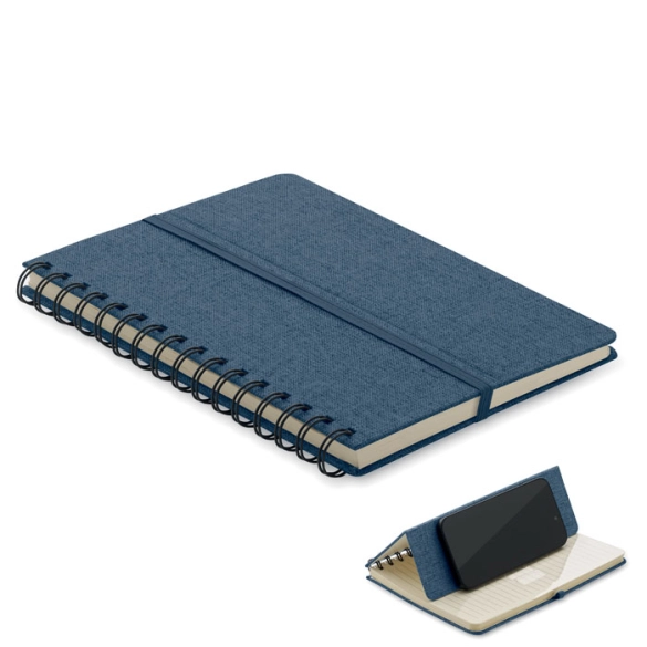 Carnet A5 à spirale et support téléphone "Stalion"